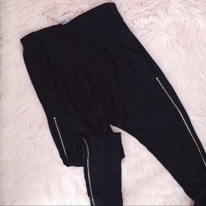 NWT MLM Borderline Harem Gold Zip Pants in Black